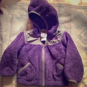 North Face Purple/Gray Fleece size 3-6 months